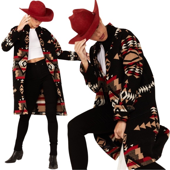 NEW! Pendleton Rock Point Archive Blanket Coat Jacket Western Boho Tribal - Picture 14 of 16